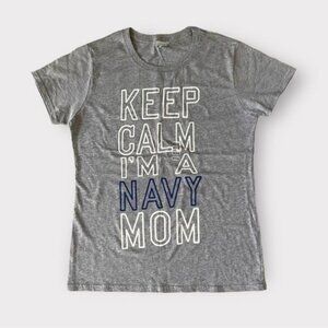 Soffe 'Keep Calm Navy Mom' Graphic Tee M